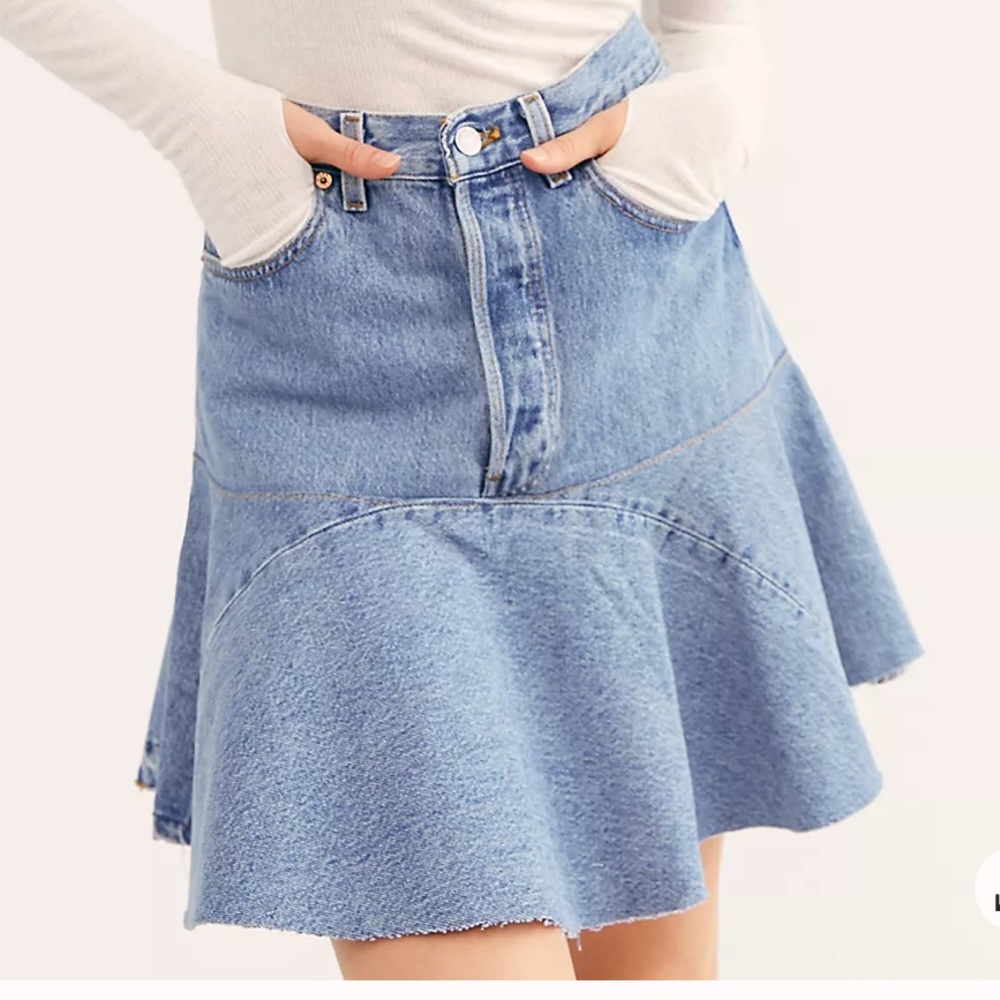 Levis/Free People Reworked Denim Mini Skirt NWT